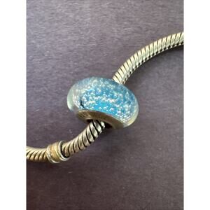 Pandora Blue Effervescence Murano Glass Sterling Silver Charm